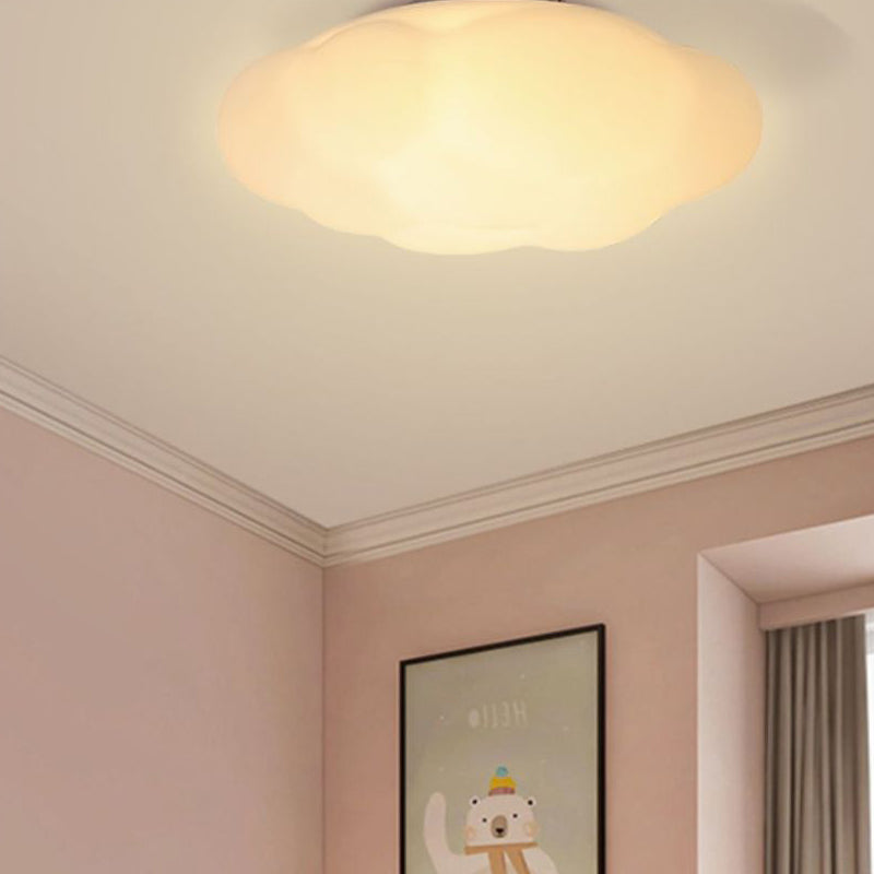 Acrylic LED Flush Mount in Modern Simplicity Cloud Shape Ceiling Light in White