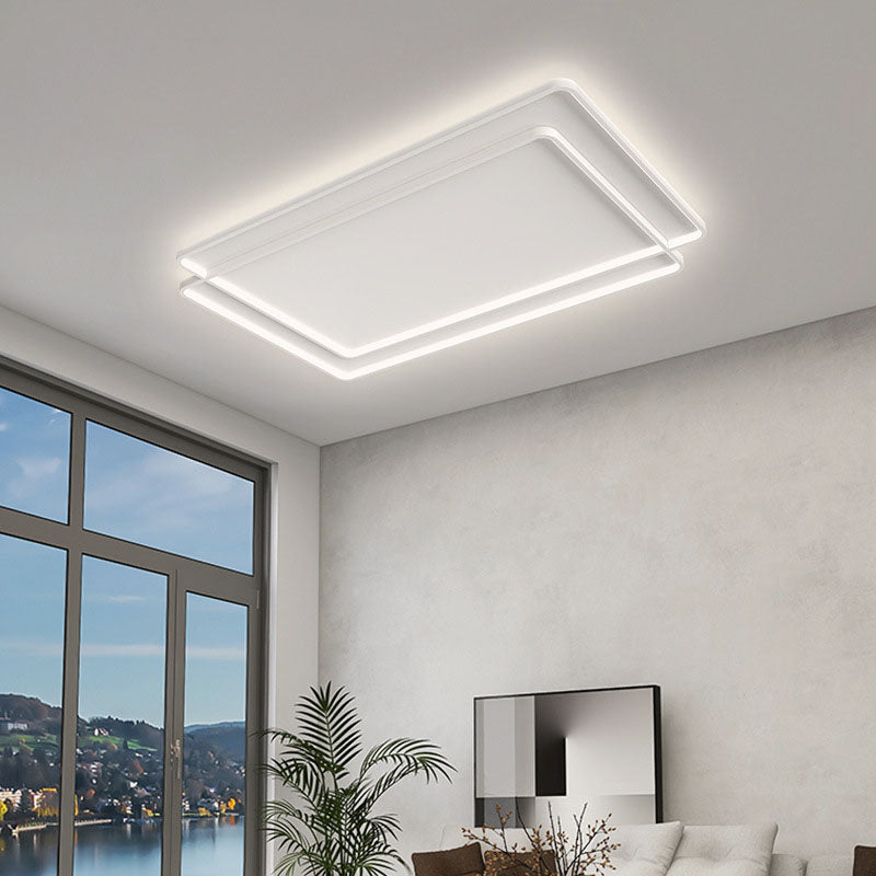 White 2-Light Ceiling Light in Modern Minimalist Silicone LED Flush Mount for Bedroom