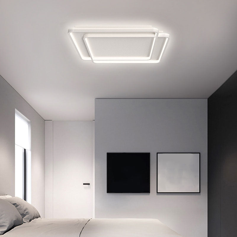 White 2-Light Ceiling Light in Modern Minimalist Silicone LED Flush Mount for Bedroom