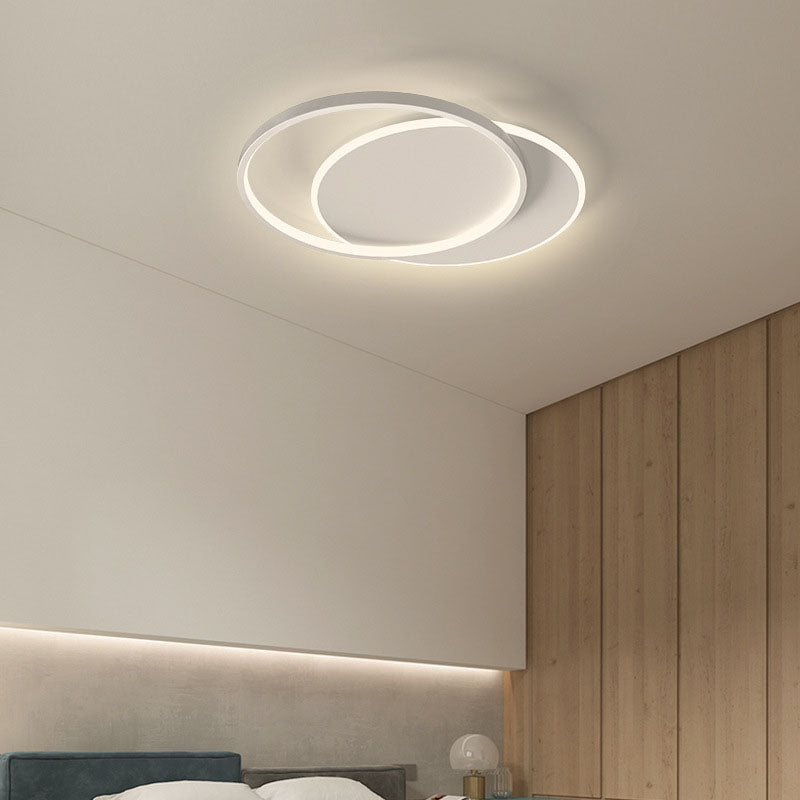 White 2-Light Ceiling Light in Modern Minimalist Silicone LED Flush Mount for Bedroom