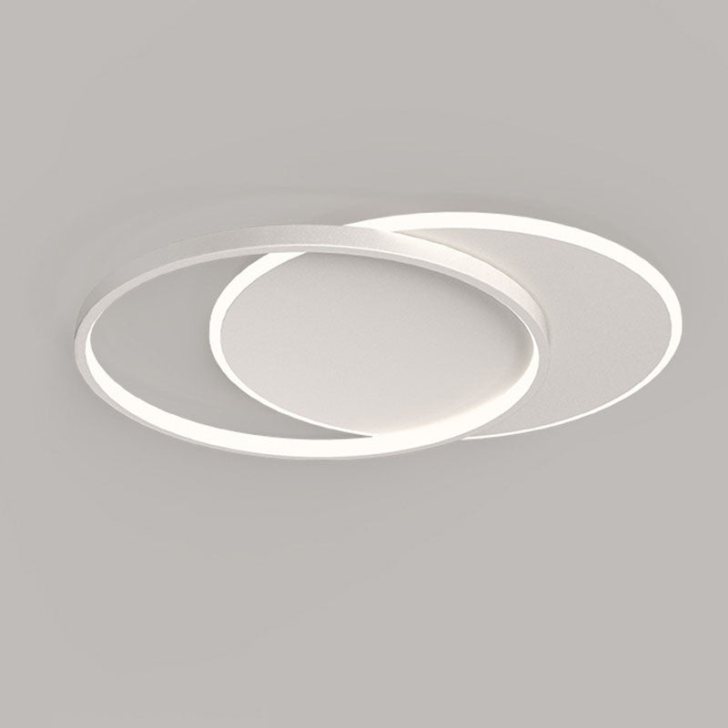 White 2-Light Ceiling Light in Modern Minimalist Silicone LED Flush Mount for Bedroom