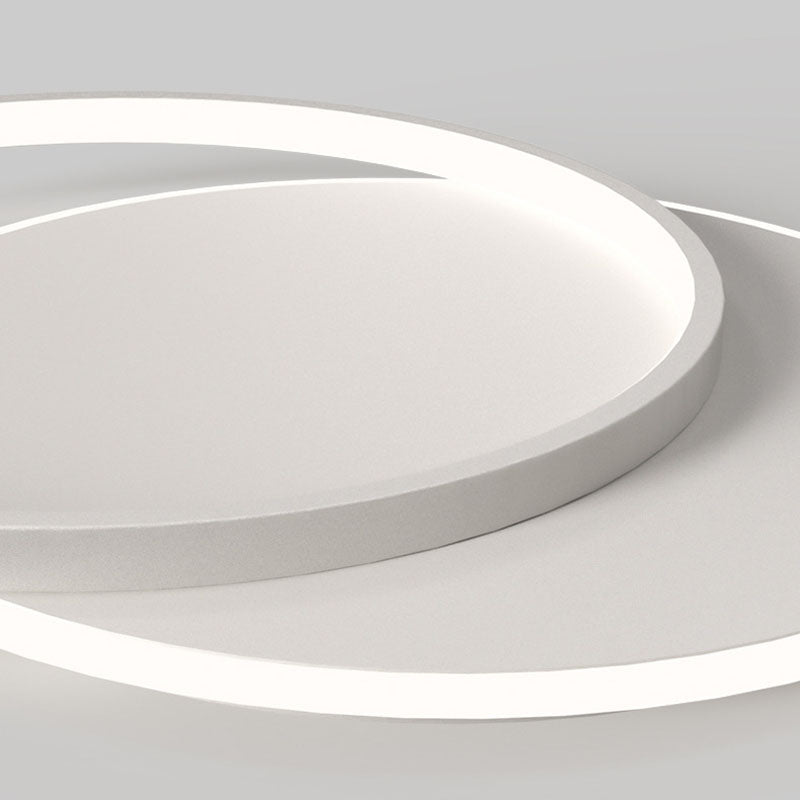 White 2-Light Ceiling Light in Modern Minimalist Silicone LED Flush Mount for Bedroom