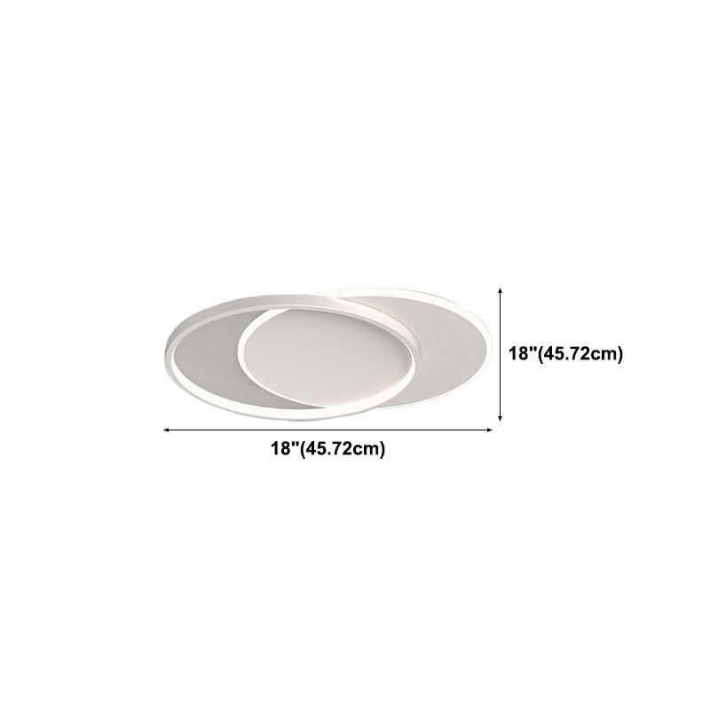 White 2-Light Ceiling Light in Modern Minimalist Silicone LED Flush Mount for Bedroom