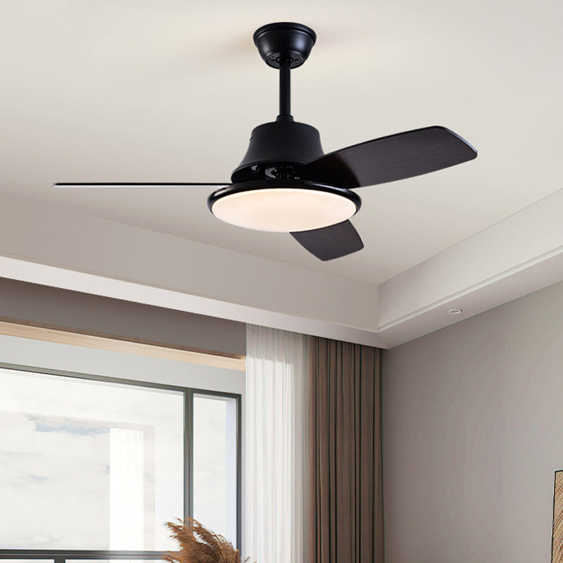 Nordic Style Ceiling Fan Lamp LED Ceiling Fan Light with Wooden Fan Blade for Bedroom