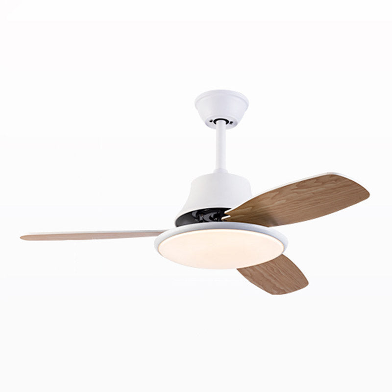 Nordic Style Ceiling Fan Lamp LED Ceiling Fan Light with Wooden Fan Blade for Bedroom