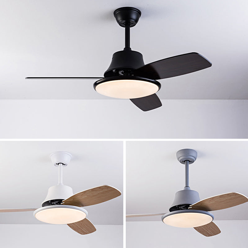 Nordic Style Ceiling Fan Lamp LED Ceiling Fan Light with Wooden Fan Blade for Bedroom