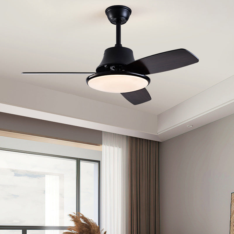 Nordic Style Ceiling Fan Lamp LED Ceiling Fan Light with Wooden Fan Blade for Bedroom