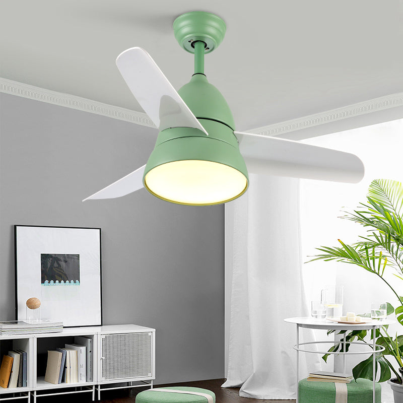 Nordic Style Iron Ceiling Fan Lamp Colorful Ceiling Fan Light for Children Room