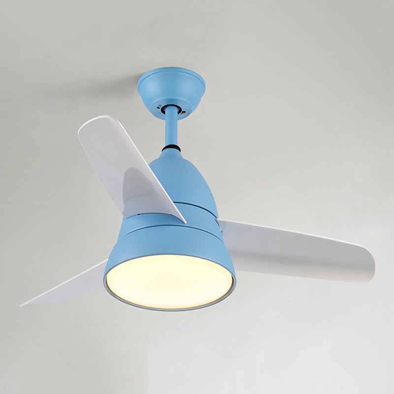 Nordic Style Iron Ceiling Fan Lamp Colorful Ceiling Fan Light for Children Room