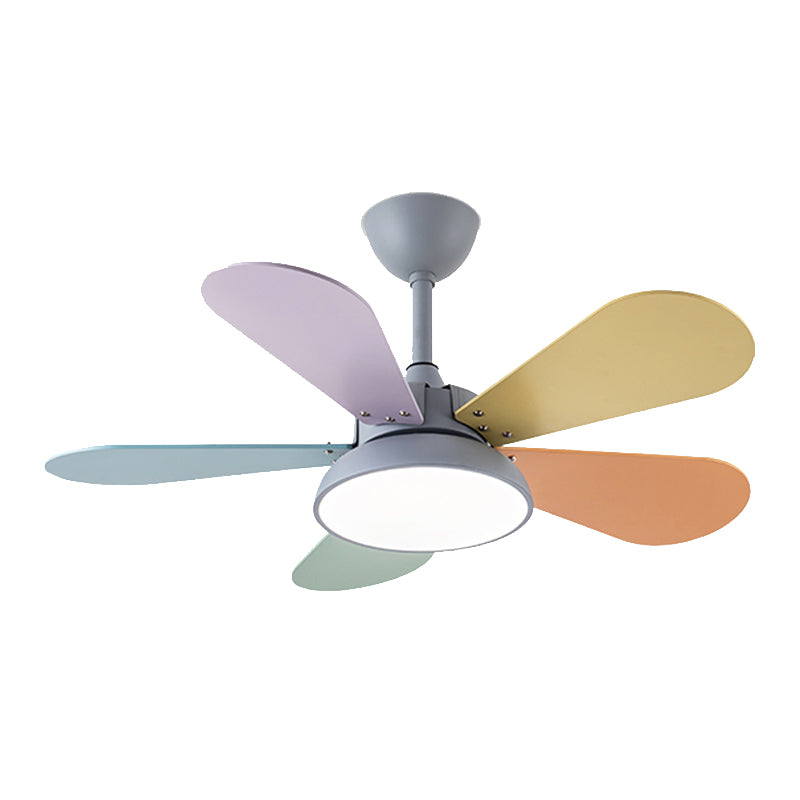 Nordic Style Metal Ceiling Fan Lamp Colorful Ceiling Fan Light for Children Room