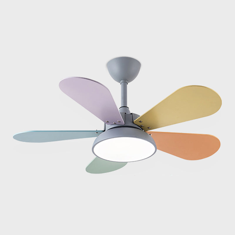 Nordic Style Metal Ceiling Fan Lamp Colorful Ceiling Fan Light for Children Room