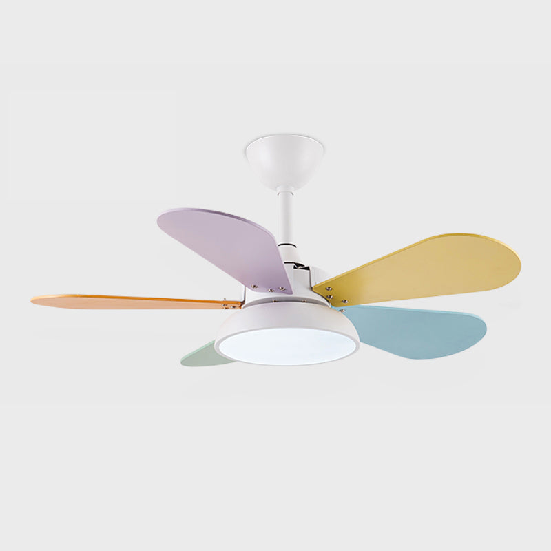 Nordic Style Metal Ceiling Fan Lamp Colorful Ceiling Fan Light for Children Room