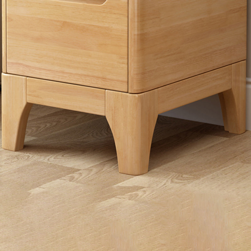 Modern Solid Wood Nightstand 19.6"Tall 2 - Drawer Nightstand in Natural / Brown / White