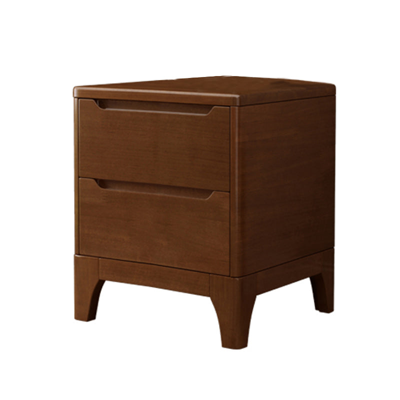 Modern Solid Wood Nightstand 19.6"Tall 2 - Drawer Nightstand in Natural / Brown / White