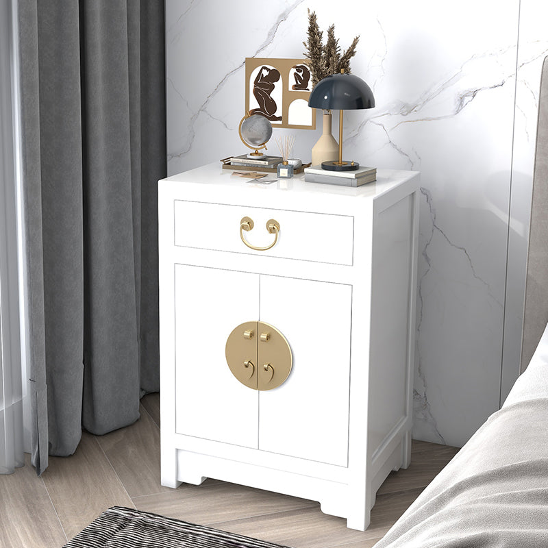 Solid Wood Nightstand with Cabinet 27.5"Tall 1 - Drawer Nightstand