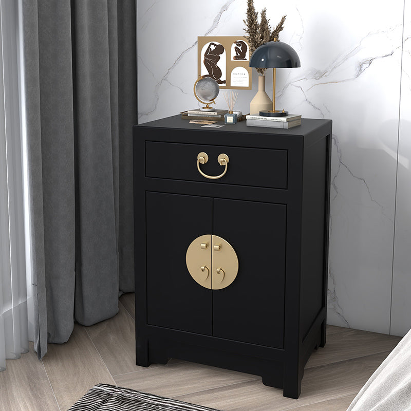 Solid Wood Nightstand with Cabinet 27.5"Tall 1 - Drawer Nightstand