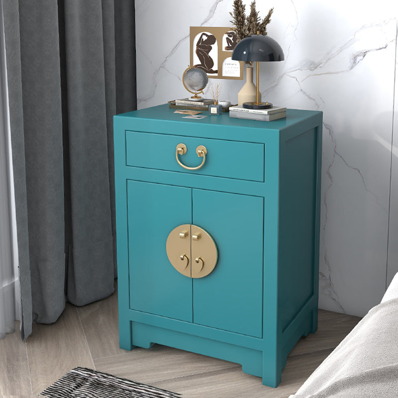 Solid Wood Nightstand with Cabinet 27.5"Tall 1 - Drawer Nightstand