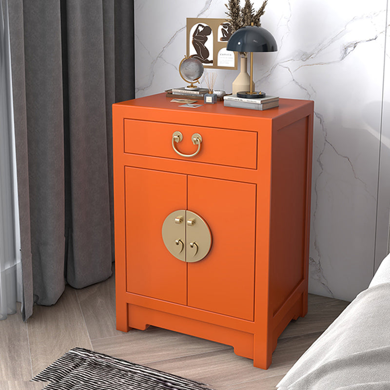 Solid Wood Nightstand with Cabinet 27.5"Tall 1 - Drawer Nightstand