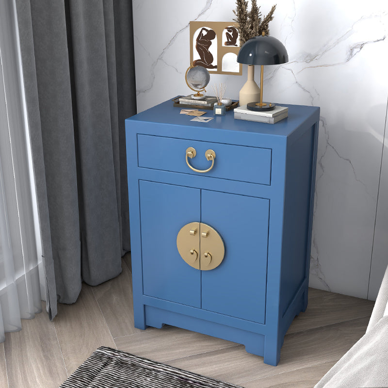 Solid Wood Nightstand with Cabinet 27.5"Tall 1 - Drawer Nightstand