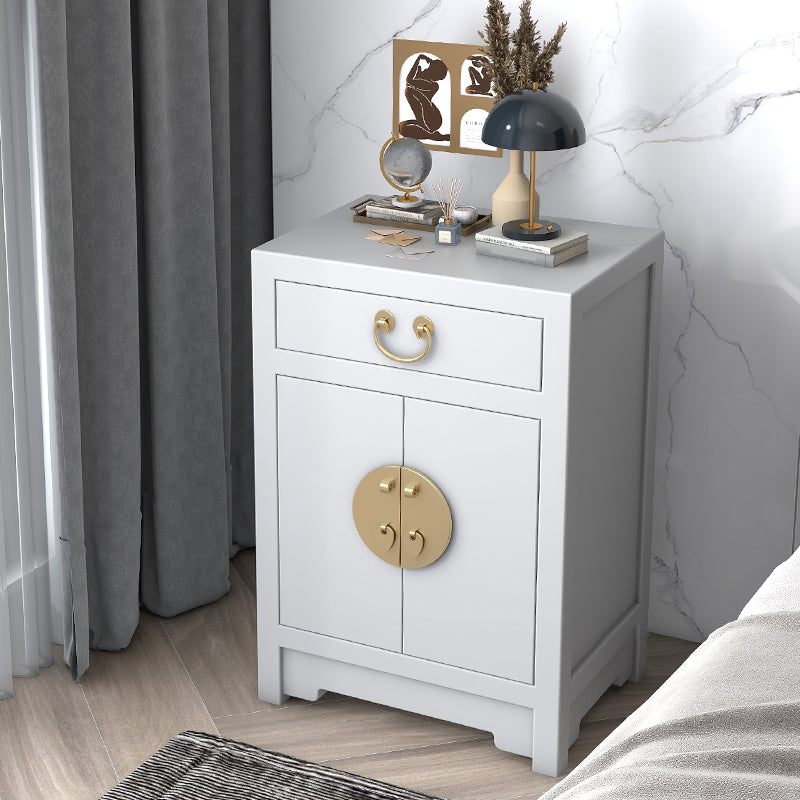 Solid Wood Nightstand with Cabinet 27.5"Tall 1 - Drawer Nightstand