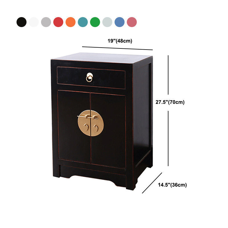 Solid Wood Nightstand with Cabinet 27.5"Tall 1 - Drawer Nightstand