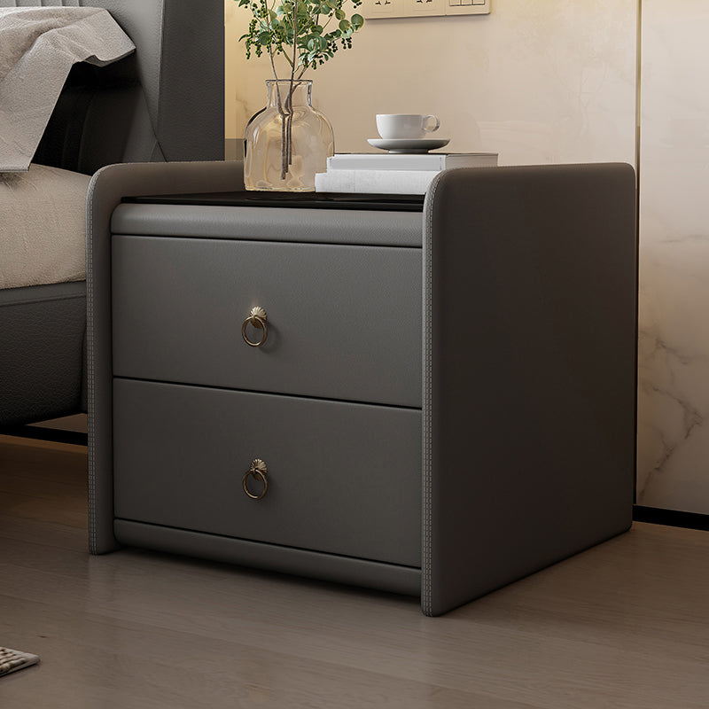 Contemporary Solid Wood Drawer Storage Bed Nightstand for Bedroom