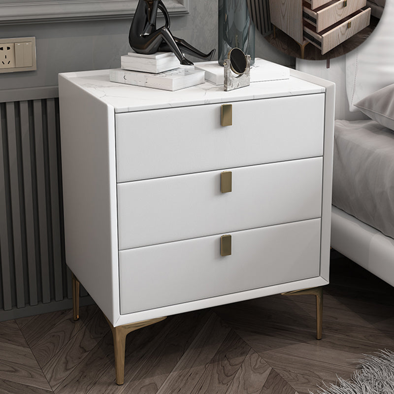 Solid Wood Drawer Storage Night Table 2 Drawer Modern Bed Nightstand