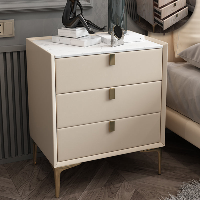 Solid Wood Drawer Storage Night Table 2 Drawer Modern Bed Nightstand