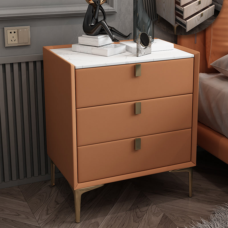 Solid Wood Drawer Storage Night Table 2 Drawer Modern Bed Nightstand