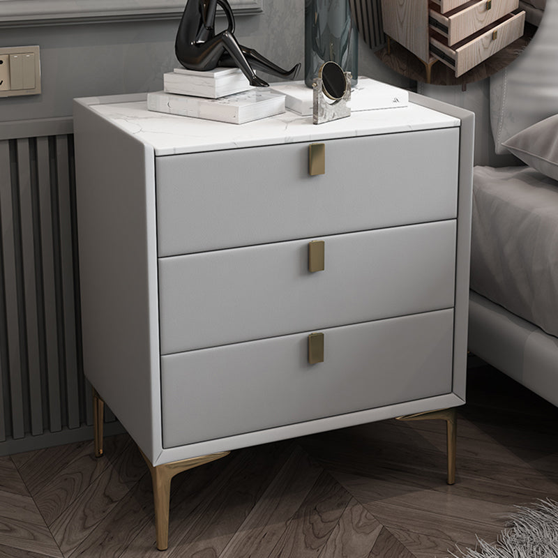 Solid Wood Drawer Storage Night Table 2 Drawer Modern Bed Nightstand