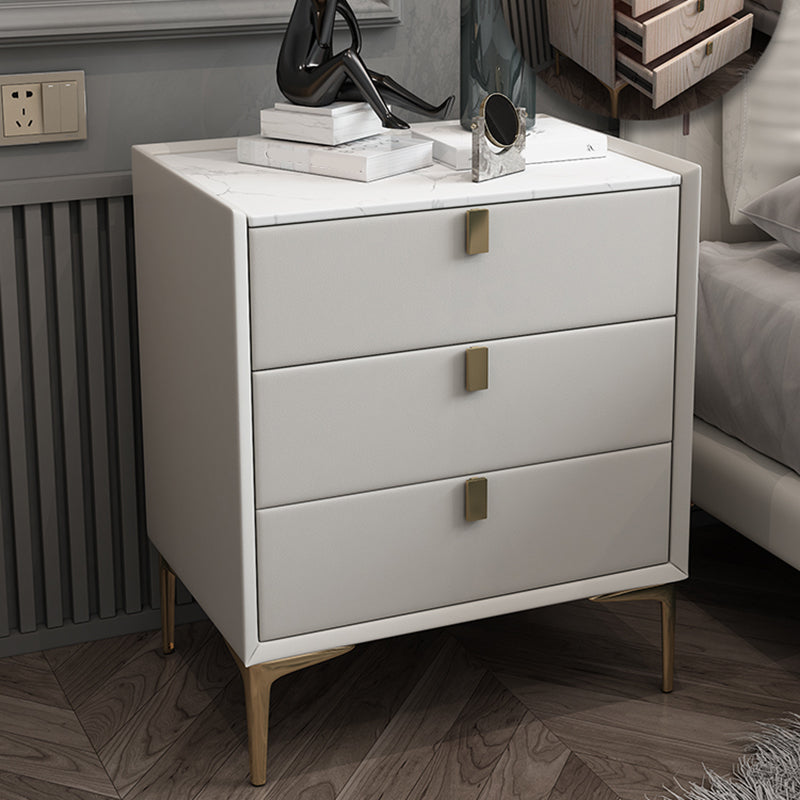 Solid Wood Drawer Storage Night Table 2 Drawer Modern Bed Nightstand