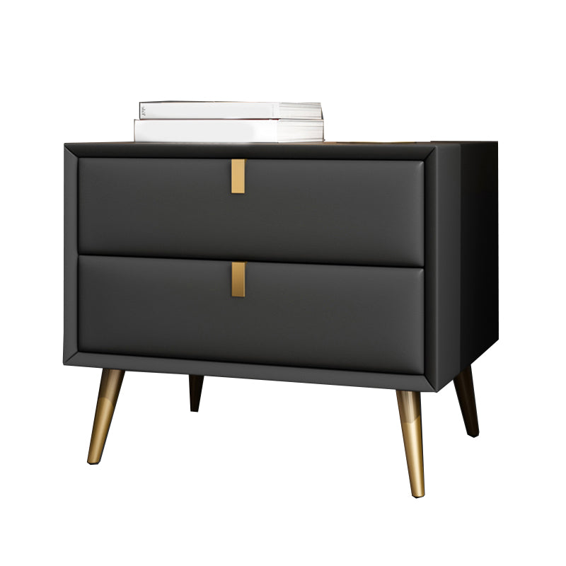 Solid Wood Modern Drawer Storage Night Table 2 Drawer Bed Nightstand