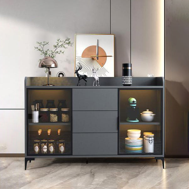 Glam Style Sideboard Engineered Wood Sideboard with Drawers and Storage