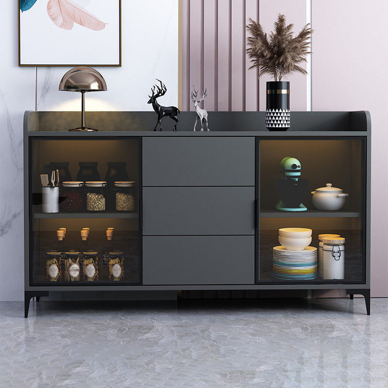 Glam Style Sideboard Engineered Wood Sideboard with Drawers and Storage