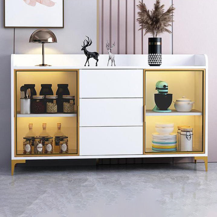 Glam Style Sideboard Engineered Wood Sideboard with Drawers and Storage