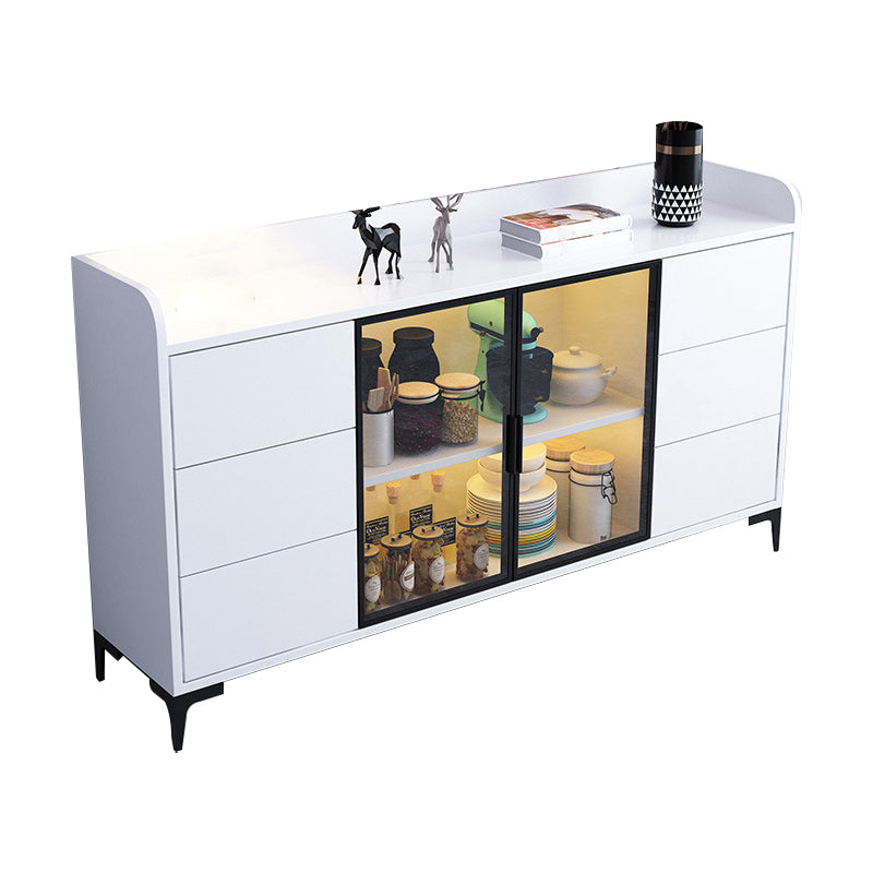 Glam Style Sideboard Engineered Wood Sideboard with Drawers and Storage