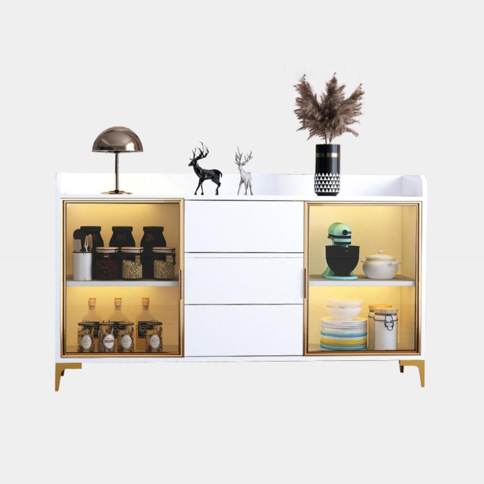 Glam Style Sideboard Engineered Wood Sideboard with Drawers and Storage