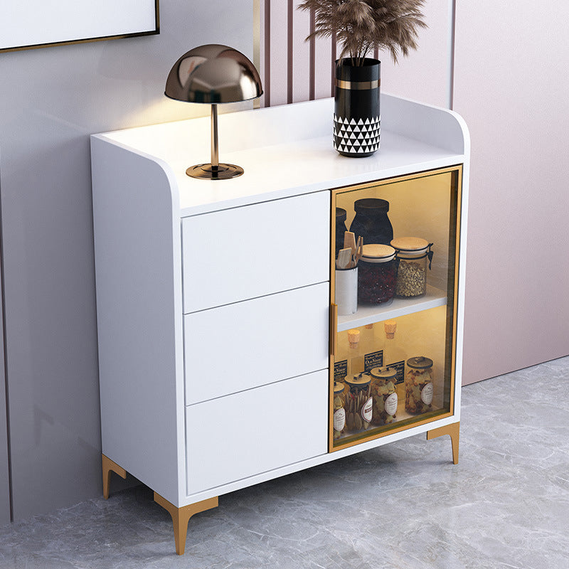 Glam Style Sideboard Engineered Wood Sideboard with Drawers and Storage