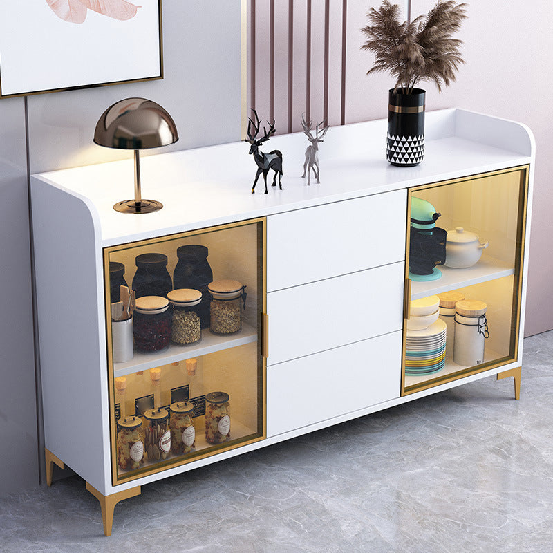 Glam Style Sideboard Engineered Wood Sideboard with Drawers and Storage