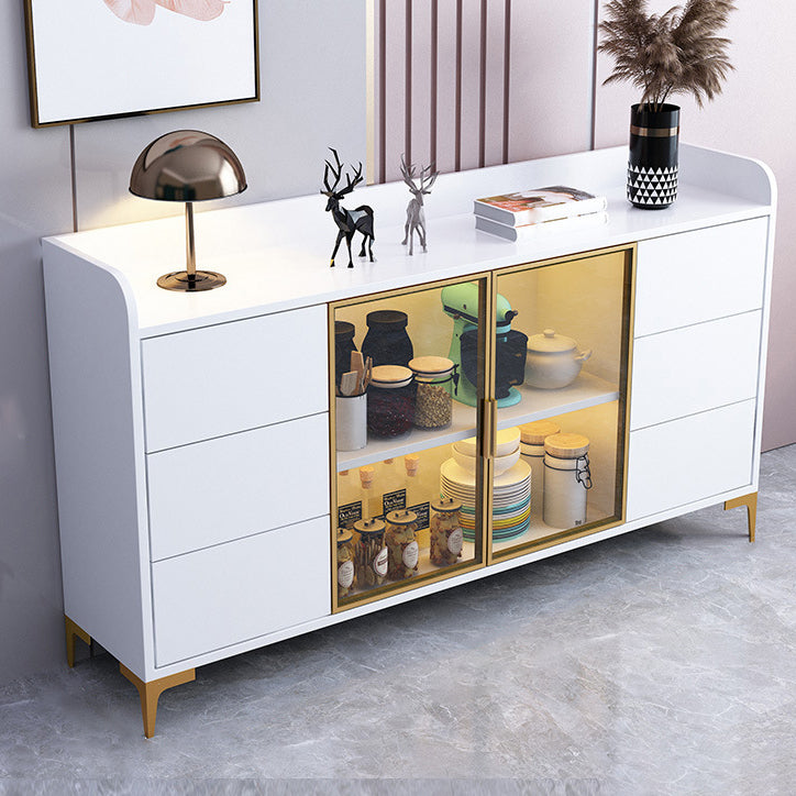 Glam Style Sideboard Engineered Wood Sideboard with Drawers and Storage