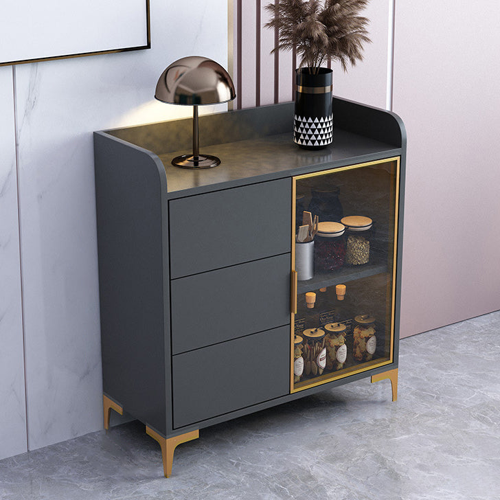 Glam Style Sideboard Engineered Wood Sideboard with Drawers and Storage