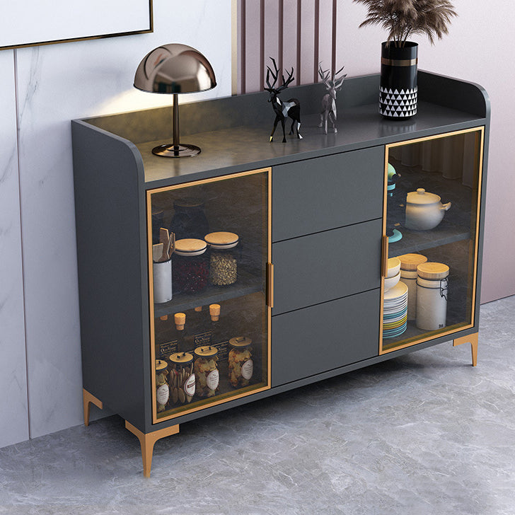 Glam Style Sideboard Engineered Wood Sideboard with Drawers and Storage