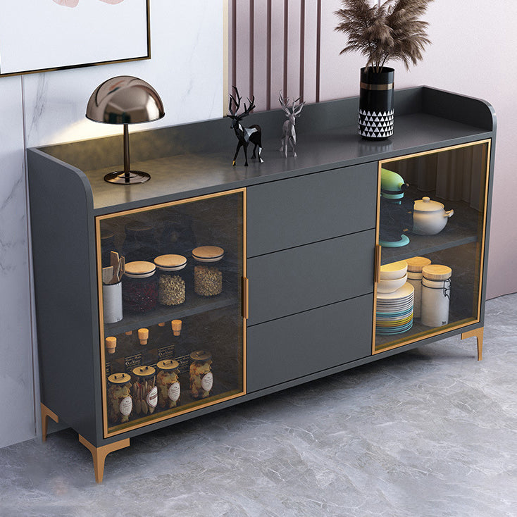 Glam Style Sideboard Engineered Wood Sideboard with Drawers and Storage