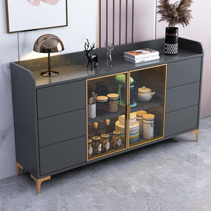 Glam Style Sideboard Engineered Wood Sideboard with Drawers and Storage