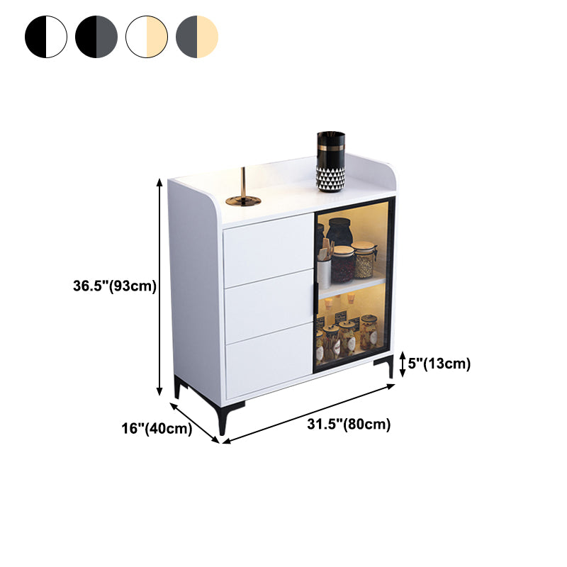 Glam Style Sideboard Engineered Wood Sideboard with Drawers and Storage