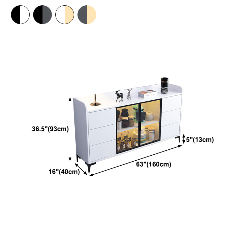 Glam Style Sideboard Engineered Wood Sideboard with Drawers and Storage