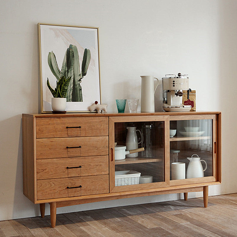 Wooden Sideboard Cabinet Modern Style Rectangle Storage Sideboard