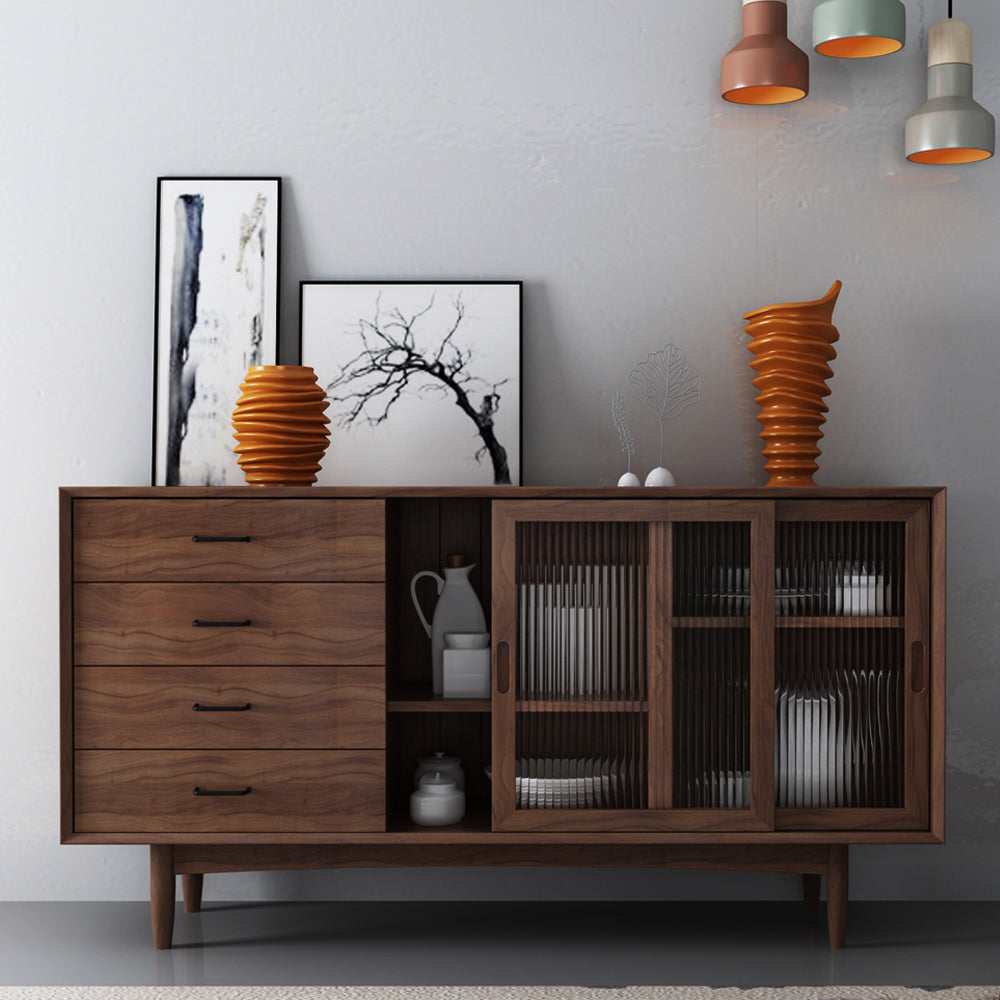 Wooden Sideboard Cabinet Modern Style Rectangle Storage Sideboard