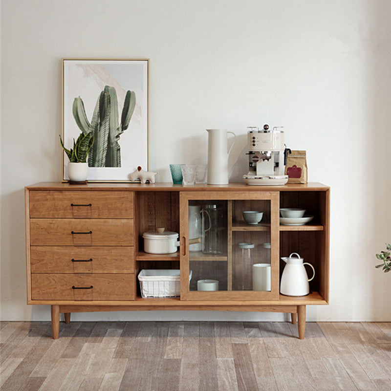 Wooden Sideboard Cabinet Modern Style Rectangle Storage Sideboard