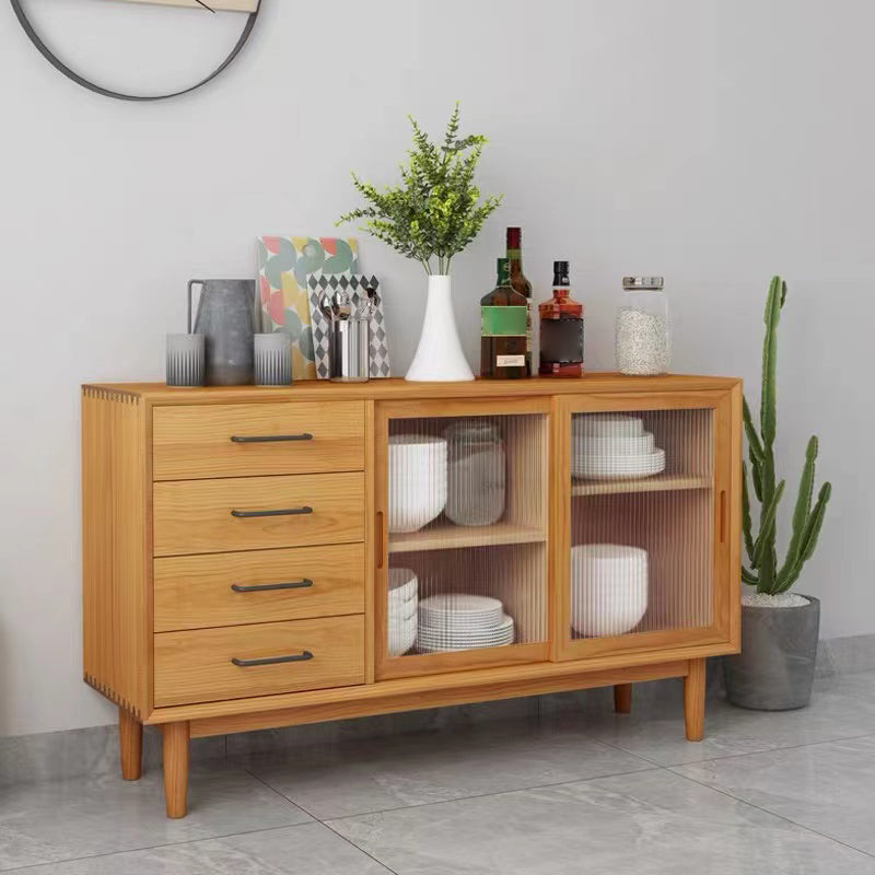 Wooden Sideboard Cabinet Modern Style Rectangle Storage Sideboard